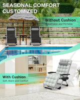 ZENPETIO Zero Gravity Chair with Removable Cushion, Reclining Camping Chair with Cup Holder - Photo 4