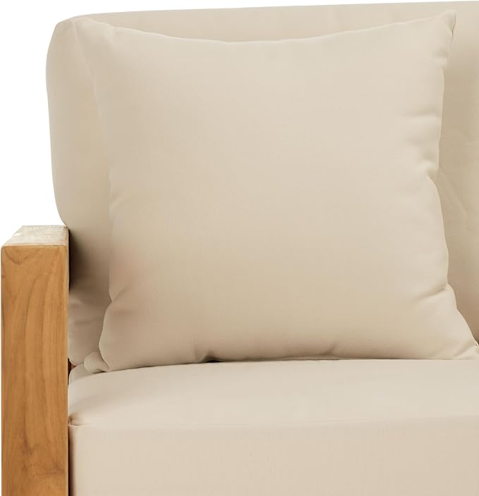 SAFAVIEH Couture Outdoor Collection Montford Beige 3-Seat Bench Casing Upholstery Removable Cover Fabric - Photo 6