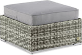 Elle Decor Vallauris Patio Outdoor Furniture Collection, Premium All Weather Wicker, Ottoman, Gray - Photo 1