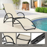 Giantex 2-in-1 Outdoor Rocking Chairs of 2, Convertible Lounge Chair with 4-Position Adjustable Backrest - Photo 9