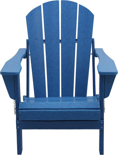 WO WESTIN OUTDOOR HDPE Laguna Outdoor Folding Poly Adirondack Chair, Pacific Blue