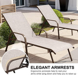 Crestlive Products Chaise Lounge Chair Outdoor with Armrests, Pool Lounge Chairs Set of 2 - Photo 6