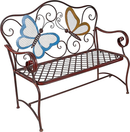 Alpine Corporation 45" x 23" Outdoor 2-Person Butterfly Garden Bench