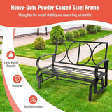 Tangkula 2-Person Outdoor Glider Bench, Swing Seat Bench with Seat & Back Cushions, Sturdy Rustproof Steel Frame - Photo 9