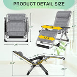 Suteck Oversized Zero Gravity Chair, 29In XL Outdoor Recliner Chair w/Removable Cushion&Headrest - Photo 2