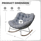 Grand patio Outdoor Rocking Chair with 2 Cushions - Photo 3