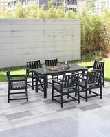 Patio Dining Chair Set of 2, HDPE Outdoor Dining Chair, Ergonomic HDPE Dining Chairs with Deep Seating - Photo 2