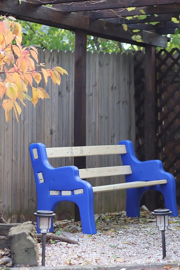 DIY Bench Ends Kit – Build Your Own Outdoor or Patio Bench – Fits Standard 2x4s, Hardware Not Included – Made in USA by Confer Plastics (Blue)