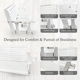 Wooden Porch Swing 3-Seater, High Backrest and Deep Seat, Bench Swing with Cupholders, Hanging Chains and 7mm Springs - Photo 5
