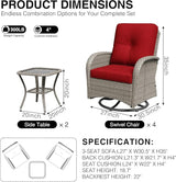 Joyside Wicker Patio Furniture Set, 6 Piece Outdoor Furniture Set with Thickened Cushions, High Back, Deep Seating - Photo 2