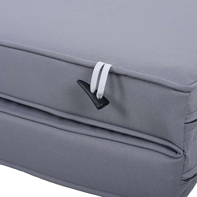 Outdoor Double Chaise Lounge with Adjustable Backrest and Sun Canopy - Photo 9