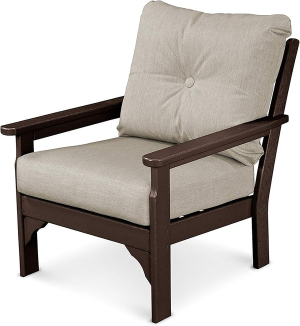 POLYWOOD® Vineyard Deep Seating Chair, Mahogany/Cast Ash - Photo 1