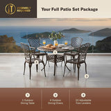 Kinger Home Arden 5-Piece Outdoor Dining Set for 4, Cast Aluminum Patio Furniture, Round Table with Chairs - Photo 2