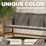 IDZO 1000lbs Capacity, FSC Certified 3 Seater Patio Couch with Upgraded 2000Hours UV Resistant Wicker - Photo 4