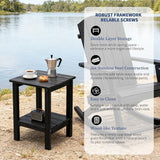 Outdoor Side Table, Double Layer Small Side Tables, All Weather Adirondack Side Table - Photo 6