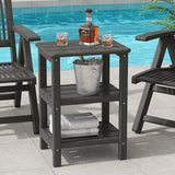 3 Tier Outdoor Side Table Adirondack Side Table HDPE End Table Patio Side Table Rectangle Tables for Outdoor Backyard - Photo 1