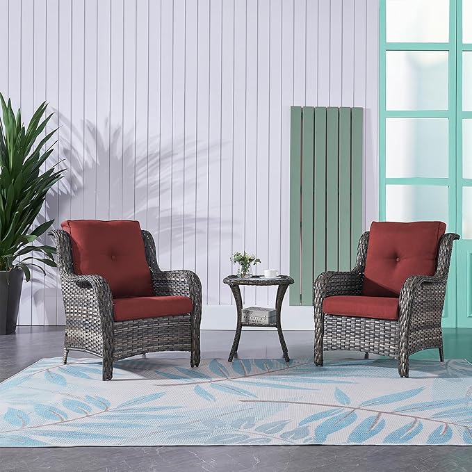 Rilyson Patio Furniture Chairs Outdoor Chair - 2 Piece Wicker Rattan Chairs Set with High Back and Deep Seating for - Photo 6