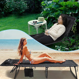 Oversized Padded Outdoor Folding Lounge Chair for Adults 330Ibs Patio Chaise Lounge Chair for Outside 5-Position - Photo 6