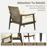 NATURAL EXPRESSIONS Patio Sofa Outdoor Furniture Metal Chair with Wicker Backrest & 6 Inches Cushion for Front, Porch - Photo 7