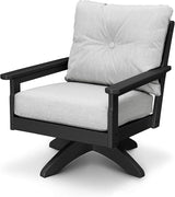 POLYWOOD® Vineyard Deep Seating Swivel Chair in Black/Granite - Photo 1