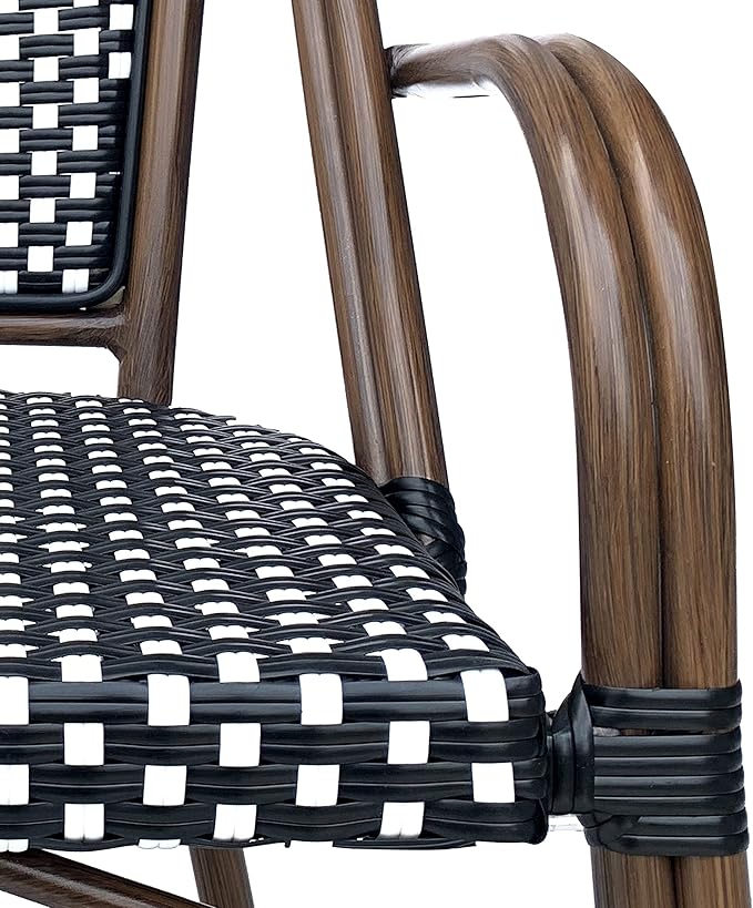 Christopher Knight Home Brianna Bistro Chairs, Black + White + Brown Wood - Photo 5