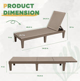 Greesum Outdoor Chaise Lounge Chairs Set of 4 with 5-Position Adjustable Backrest - Photo 3