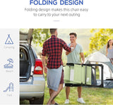 Outsunny Folding Patio Dining Chairs Set of 2, Outdoor Deck Chair with Adjustable Sling Back - Photo 4