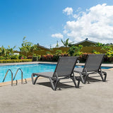 Domi Pool Lounge Chairs Set of 2, Aluminum Adjustable Outdoor Chaise Lounge with Wheels - Photo 7