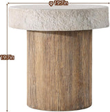SUNBURY Outdoor Concrete Coffee Table, 20" W Patio Dining Table - Photo 3
