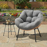 ONBRILL Outdoor Egg Chair, Indoor Lounge Chair for Patio, Bedroom, Living Room, Porch - Grey - Photo 8