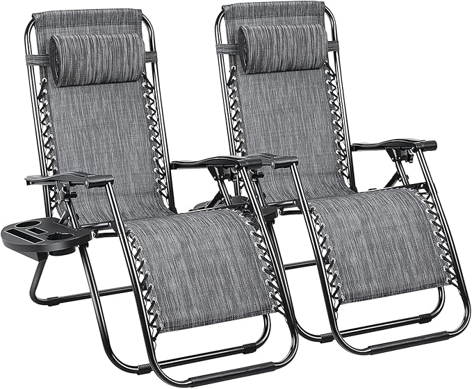 Devoko Patio Zero Gravity Chair Outdoor Folding Adjustable Reclining Chairs Pool Side Using Lawn Lounge Chair with - Photo 10