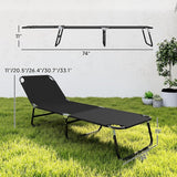 Outsunny Folding Chaise Lounge Pool Chairs, Outdoor Sun Tanning Chairs with 5-Level Reclining Back - Photo 3