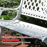 51" Outdoor Bench Garden Bench Cast Aluminum Bench with Floral Back Metal Front Porch Benches for Yard Patio Entryway - Photo 7