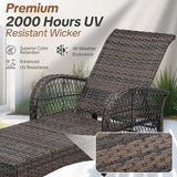 HOMEDIARY Outdoor Wicker Lounge Chair with Cushion, 6-Position Adjustable Patio Chaise Lounge - Photo 6