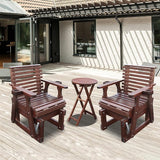 Outdoor Glider Chair, 2-Seater Wooden Glider Patio Furniture Set with Table, Cupholder - Photo 2
