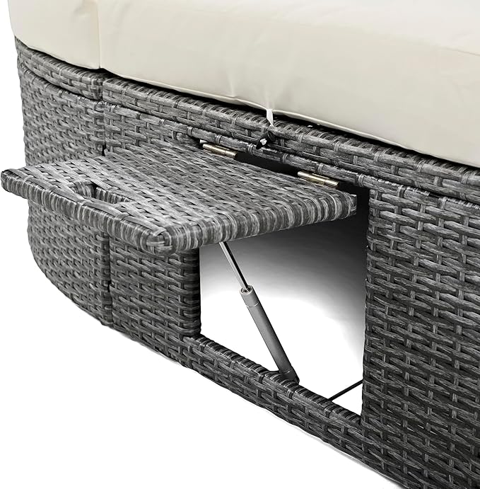 Outdoor Sun Bed Patio 2-Person Daybed with Cushions and Pillows - Photo 7