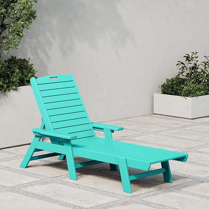 WestinTrends Malibu Poly Reclining Chaise Lounge Turquoise