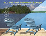 Adirondack Chairs, All-Weather Outdoor Patio Chairs with Wide Armrest, Solid Wood, 350 Lbs, Turquoise Grey - Photo 6