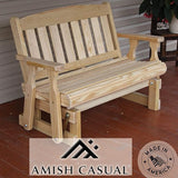 Amish Casual Heavy Duty 800 Lb Mission Pressure Treated Porch Glider (4 Foot, Unfinished) - Photo 3