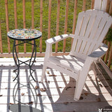 VCUTEKA Mosaic Outdoor Side Table - Small Patio Table Coffee Outside Accent Tables Round End Plant Tables for Bistro - Photo 5