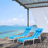 EROMMY Patio Chaise Lounge, Set of 2 Outdoor Lounge Chair (Blue) - Photo 8