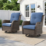 Belord Outdoor Swivel Chairs Set of 2, Patio Wicker Rocker Chairs, All Weather Patio Conversation Furniture Set - Photo 1