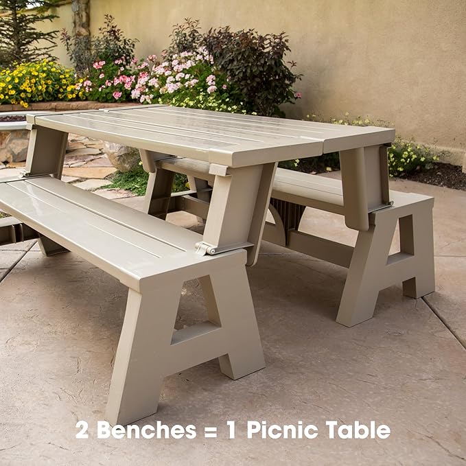 Convert-a-Bench Gen 1 2-in-1 Outdoor Convertible Bench to Picnic Table - Photo 2