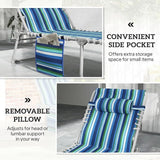 Outsunny Tanning Chair Set of 2 with Face Hole, Side Table - Photo 9