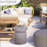 Afterglow Terrafab Concrete Look Side Table End Table Natural Decorative Garden Stools for Living Room Bedroom Patio - Photo 2