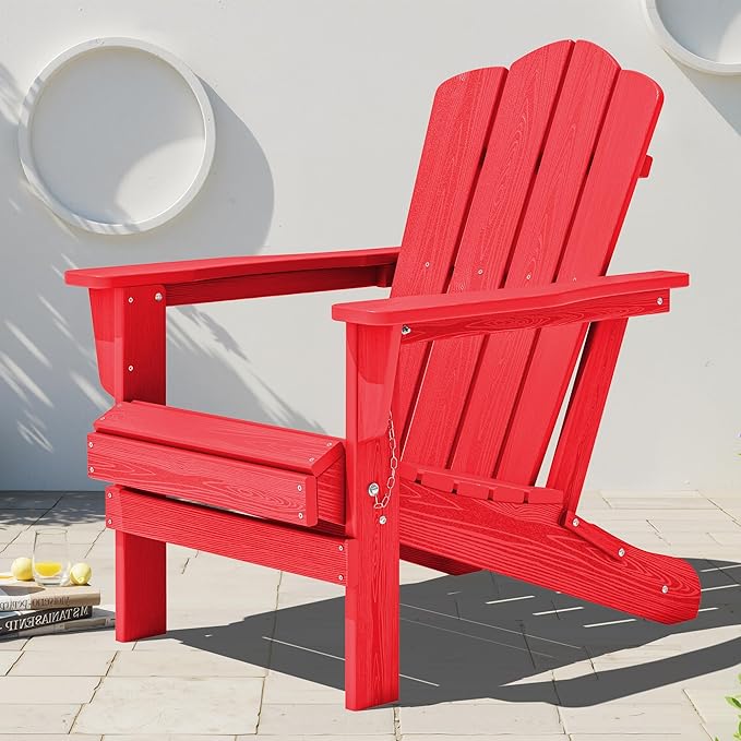 KINGYES Folding HDPE Adirondack Chairs