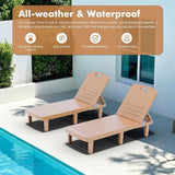 WACASA Outdoor Chaise Lounge Chairs Set of 4, Oversized Lounge Chairs with 5-Level Adjustable Backrest & Cup Holder - Photo 8