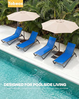 Outdoor Chaise Lounge Chair Set of 30, 5-Position Adjustable Patio Lounge Chair with Aluminum Frame - Photo 7