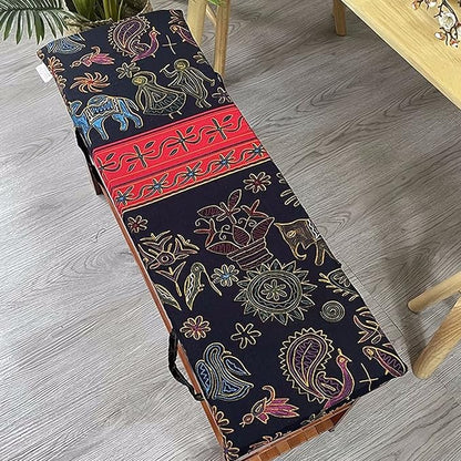 Outdoor Garden Metal or Wooden Bench Cushion, Washable Sofa Cushion, Furniture Kitchen or Dining Bench Seat Mat, 2/3 Seater Seat Pads with Ties for Patio Garden Swing,100 * 40 * 3cm,Style4