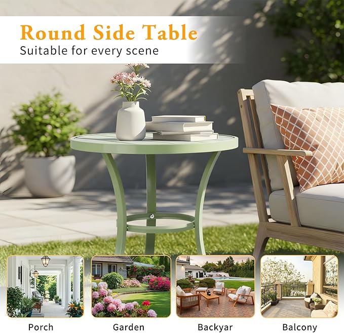 Outvita Outdoor Round Side Table - Photo 3